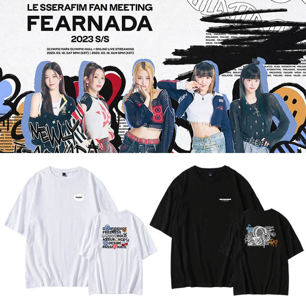 LE SSERAFIM FEARNADA 2023 FANMEETING T-SHIRT – IDOLS FASHION LE SSERAFIM FEARNADA 2023 FANMEETING T-SHIRT – IDOLS FASHION