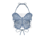 TWICE NAYEON RED VELVET SEULGI BLUE BUTTERFLY TOP SHIRT