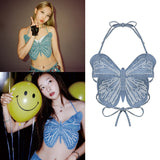 TWICE NAYEON RED VELVET SEULGI BLUE BUTTERFLY TOP SHIRT