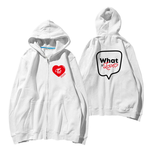 TWICE 公式what is love?パーカー XL TWICE WHAT IS LOVE ZIP UP HOODIE – IDOLS FASHION