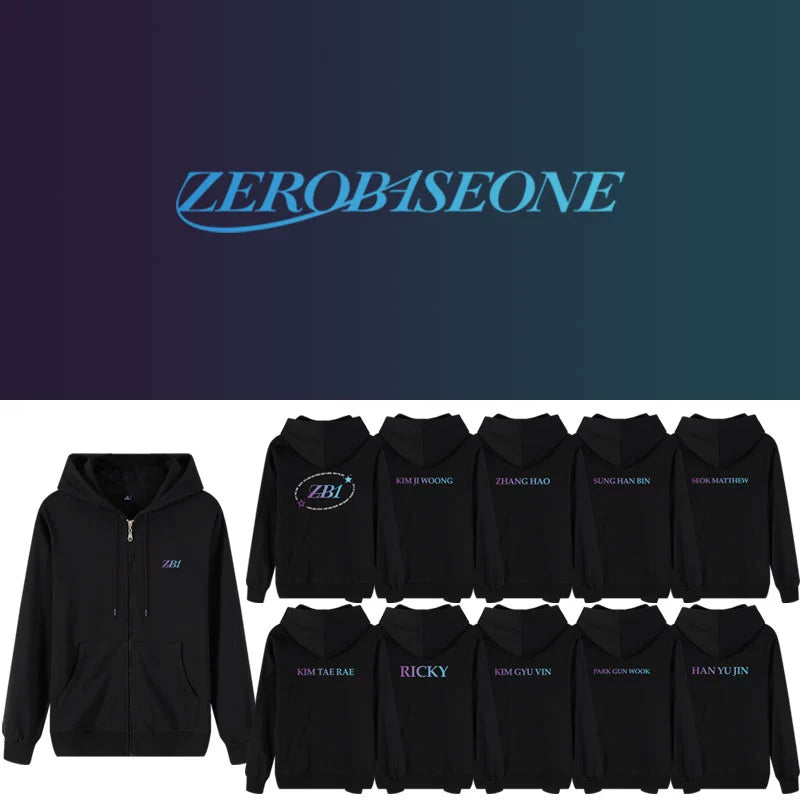ZEROBASEONE ZB1 DEBUT MEMBER NAMES ZIP UP HOODIE – IDOLS FASHION ZEROBASEONE ZB1 DEBUT MEMBER NAMES ZIP UP HOODIE – IDOLS FASHION