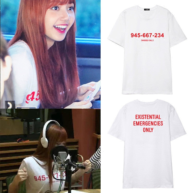 BLACKPINK LISA MISSED CALL T-SHIRT – IDOLS FASHION BLACKPINK LISA MISSED CALL T-SHIRT – IDOLS FASHION
