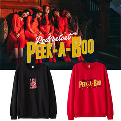 RED VELVET PEEK-A-BOO SWEATER