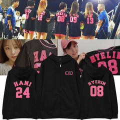 EXID MEMBERS NUMBER ZIP UP HOODIES