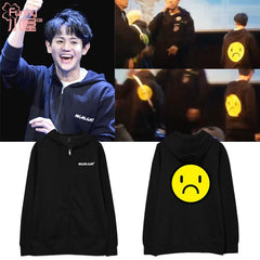 HIGHLIGHT YOSEOB SAD FACE ZIP UP HOODIE